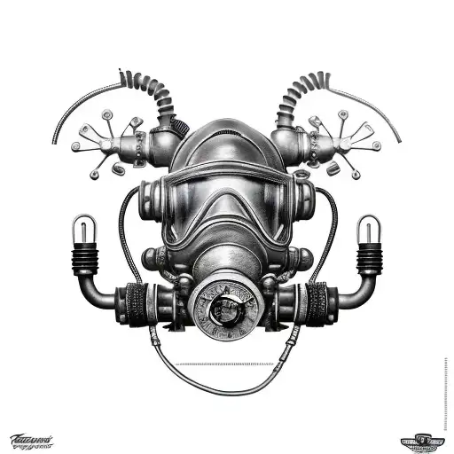 rebreather diving tattoo design idea