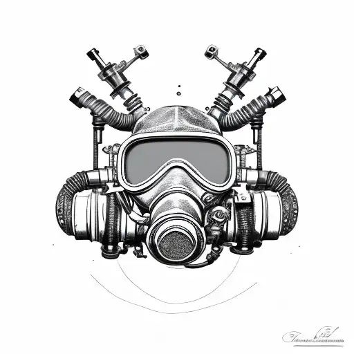 rebreather diving tattoo design idea