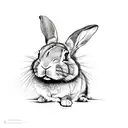 continuous line rabbit tattoo design idea
