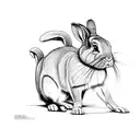 continuous line rabbit tattoo design idea