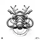 rebreather diving OX tattoo design idea