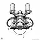 rebreather diving OX tattoo design idea