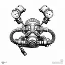 rebreather diving tattoo design idea