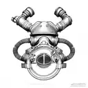rebreather diving tattoo design idea