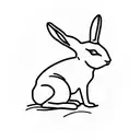 continuous line rabbit tattoo design idea