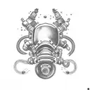 rebreather diving ox tattoo design idea