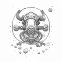 rebreather diving ox tattoo design idea
