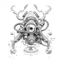 rebreather diving ox tattoo design idea