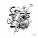 rebreather diving ox tattoo design idea
