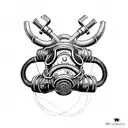 rebreather diving OX tattoo design idea