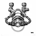 rebreather diving with HUD tattoo design idea