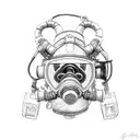 rebreather diving ox tattoo design idea