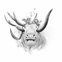 diving ox tattoo design idea