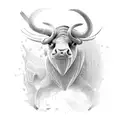diving ox tattoo design idea