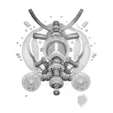 rebreather diving OX tattoo design idea