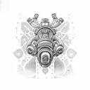 rebreather diving OX tattoo design idea