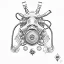 rebreather diving ox tattoo design idea