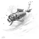 diving 3L cylinders tattoo design idea