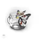 butterfly trapped in a bottle  tattoo design idea