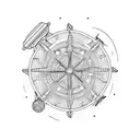 Maritime  boat wind sea tattoo design idea