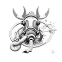 rebreather diving ox tattoo design idea