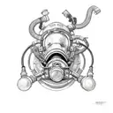 rebreather diving ox tattoo design idea