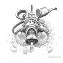 rebreather diving ox tattoo design idea