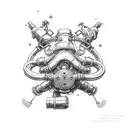 rebreather diving ox tattoo design idea