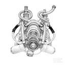 rebreather diving ox tattoo design idea