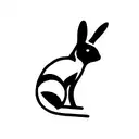 continuous line rabbit tattoo design idea