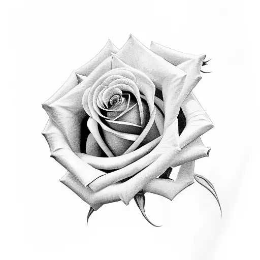 Rose with shading  tattoo design idea
