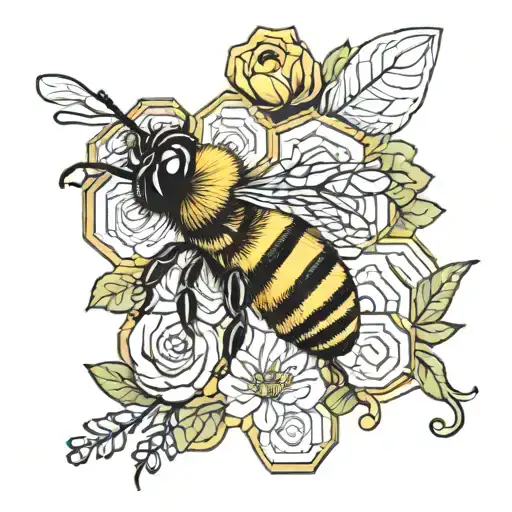 bee hive tattoo design idea
