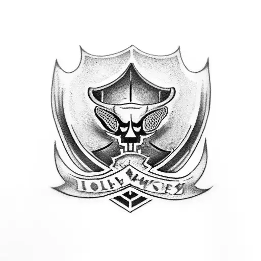 Incorporate a vintage Harley Davidson logo into a tattoo with intricate detailing tattoo design idea