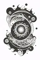 spiral crop circle milky way spin tattoo design idea