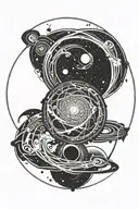 spiral crop circle milky way spin tattoo design idea