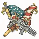 American flag with 2nd amendment  tattoo design idea