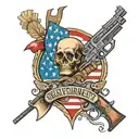 American flag with 2nd amendment  tattoo design idea