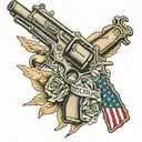 American flag with 2nd amendment  tattoo design idea