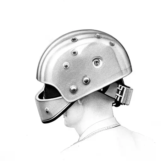 An army helmet integrated with binary code tattoo design idea