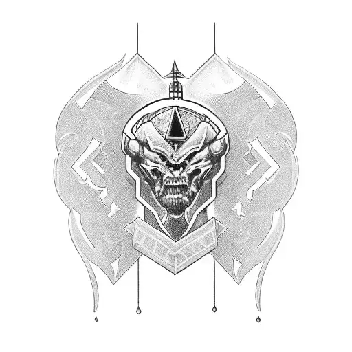 kneeling soldier sleeve tattoo design idea