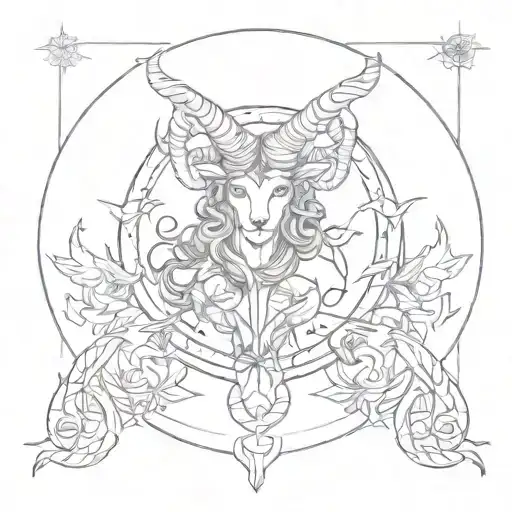 Aries, Sagittarius, libra zodiac sign intertwined tattoo design idea