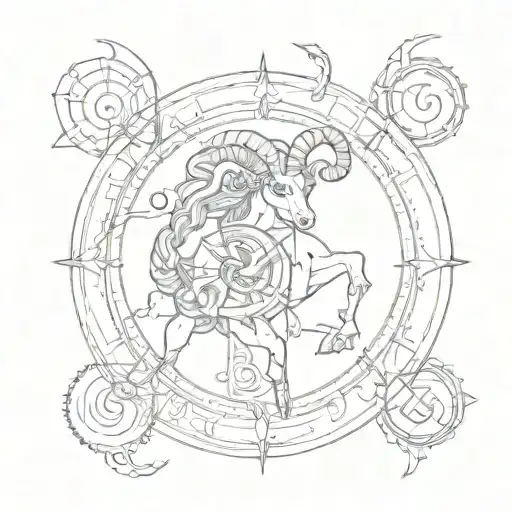 Aries, Sagittarius, libra zodiac sign tattoo design idea