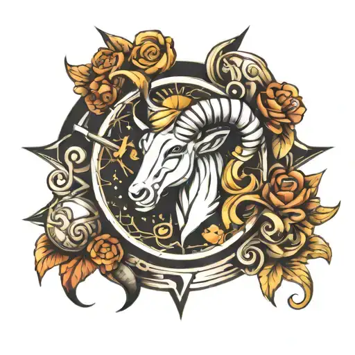 Aries, Sagittarius, libra zodiac sign tattoo design idea