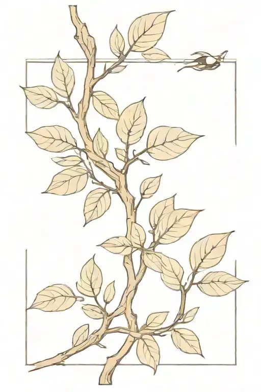 snake apple tree branch tattoo design idea