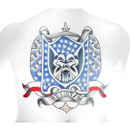  This full sleeve tattoo is a vivid tableau of American patriotism infused with Navy SEAL symbolism.  Starting at the sh tattoo design idea