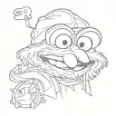 hood elmo tattoo design idea