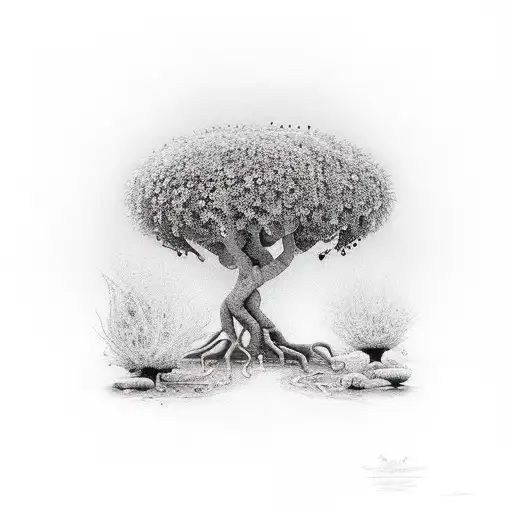 fig tree with child tattoo design idea