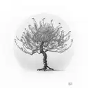 fig tree with child tattoo design idea