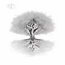 fig tree with child tattoo design idea