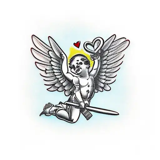 Cupid tattoo angel